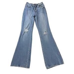 Flying Monkey High Rise Boot Jeans Size 26 Distressed Blue Denim Jeans Excellent